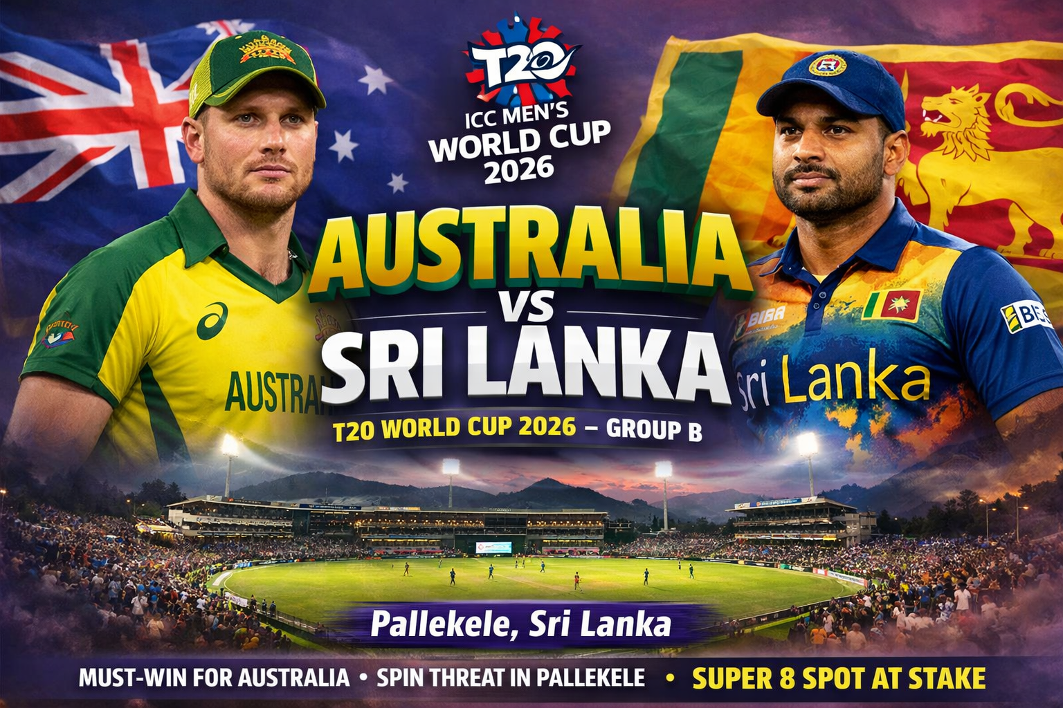 Australia vs Sri Lanka: Crucial ICC T20 World Cup 2026 Clash Set for Pallekele